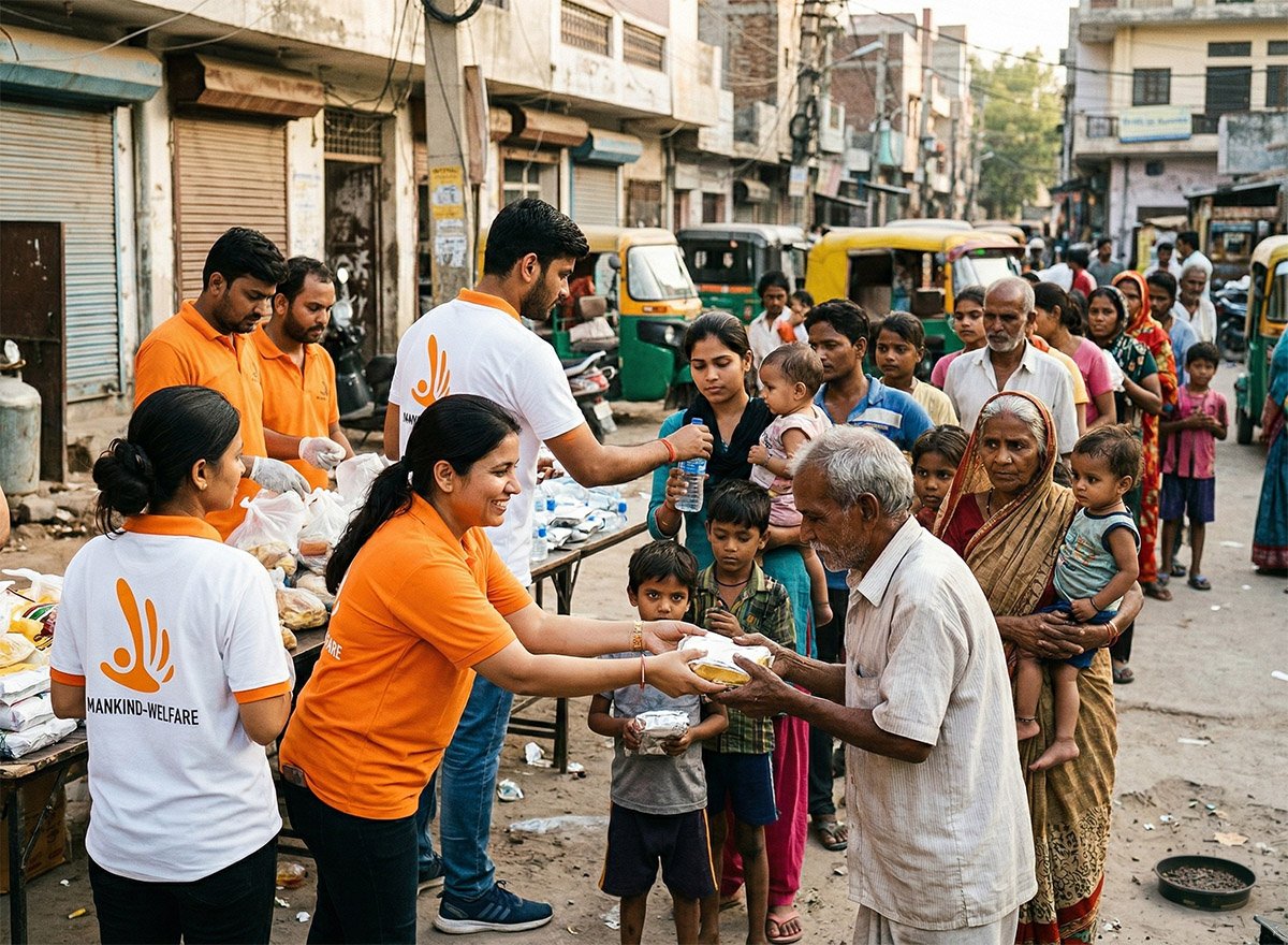 Volunteers helping families in need